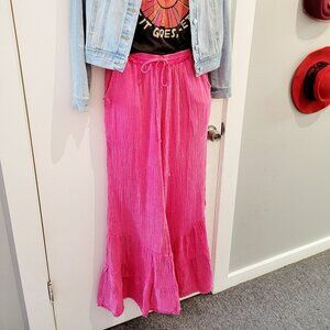 Hot Pink Flare Pants Comfy Bell Bottom Pants Jodifl